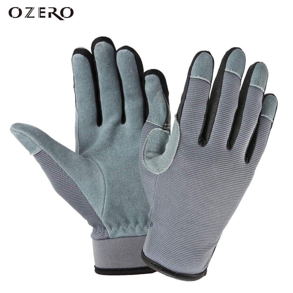 OZERO Gardening Work Gloves Women Deerskin Leather Touch Screen Garden Outdoor Sports Cycling Driving Breathable Fitness Gloves