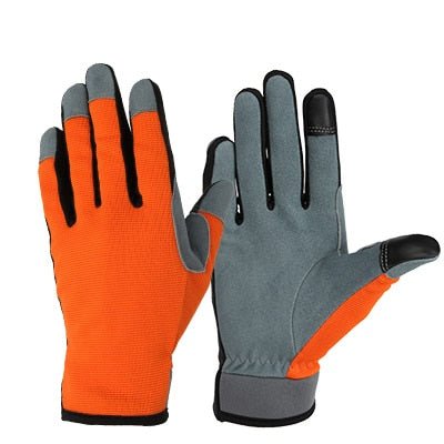 OZERO Gardening Work Gloves Women Deerskin Leather Touch Screen Garden Outdoor Sports Cycling Driving Breathable Fitness Gloves